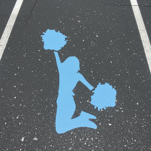 Cheerleader Parking Space Stencil