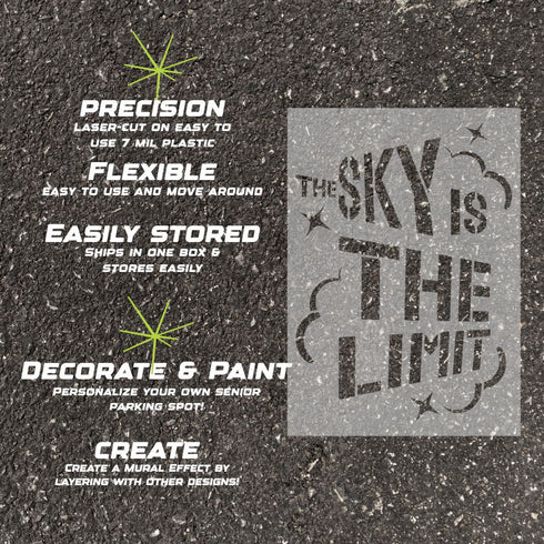 Details about the 'The Sky is the Limit' stencil