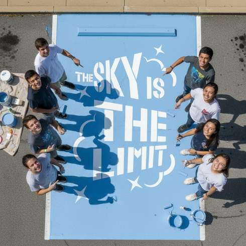 The Sky Is The Limit Parking Space Stencil
