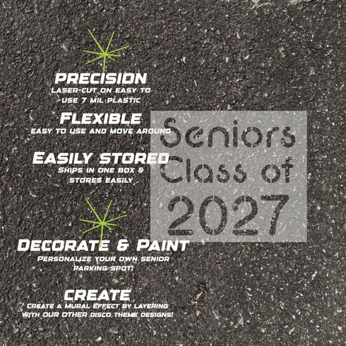 Neon Class of Parking Space Stencil