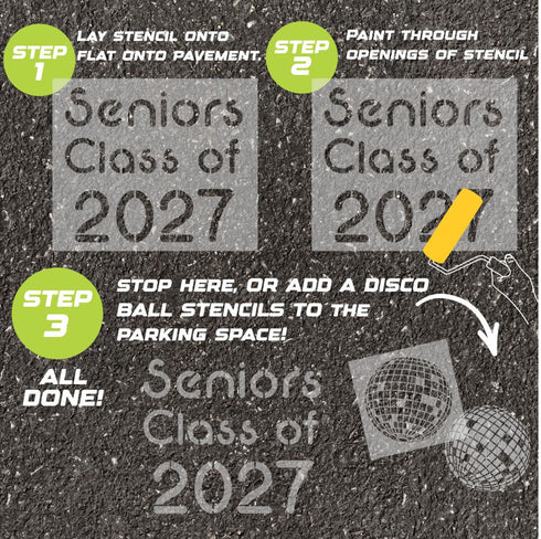 Neon Class of Parking Space Stencil