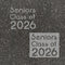 Text 'Seniors Class of '26' stenciled on pavement with matching stencil.