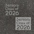 Text 'Seniors Class of '26' stenciled on pavement with matching stencil.