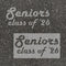 Text 'Seniors Class of '26' stenciled on pavement with matching stencil.