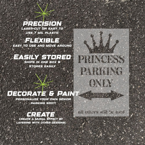 Princess Parking Only Parking Space Stencil