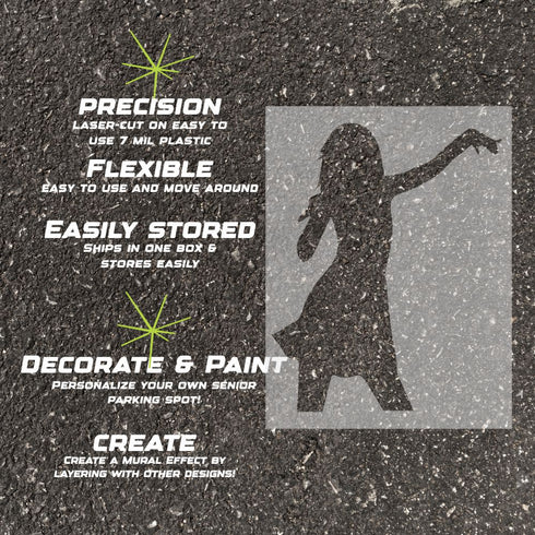 Details about the Swiftie silhouette parking space stencil.