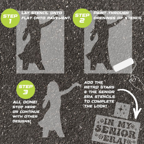 Details about the Taylor Swift silhouette parking space stencil.