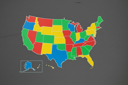 U.S. Map Stencil – Full United States Map Durable & Reusable for Schools, Playgrounds