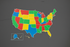 U.S. Map Stencil – Full United States Map Durable & Reusable for Schools, Playgrounds
