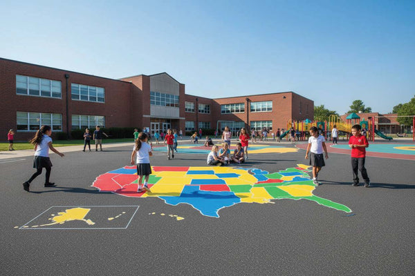 U.S. Map Stencil – Full United States Map Durable & Reusable for Schools, Playgrounds