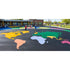 World Map Stencil in use on playground. Easily add this to your schools playground with our stencils today!