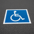 ADA Handicap Parking Stencil – Full Symbol with Blue Box & White Outline