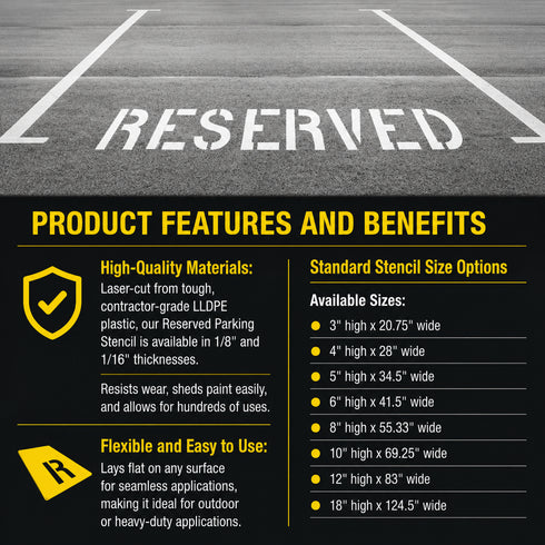 Highlights for the Reserved Parking Lot Stencil