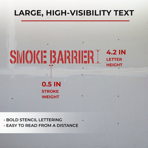 Two Hour | Fire Barrier and Smoke Barrier Signs | Fire Code Stencils