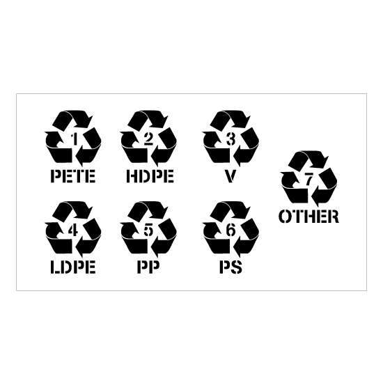 Recycle Symbols - Recycle, Trash, Waste Management Signs and Symbol Stencils