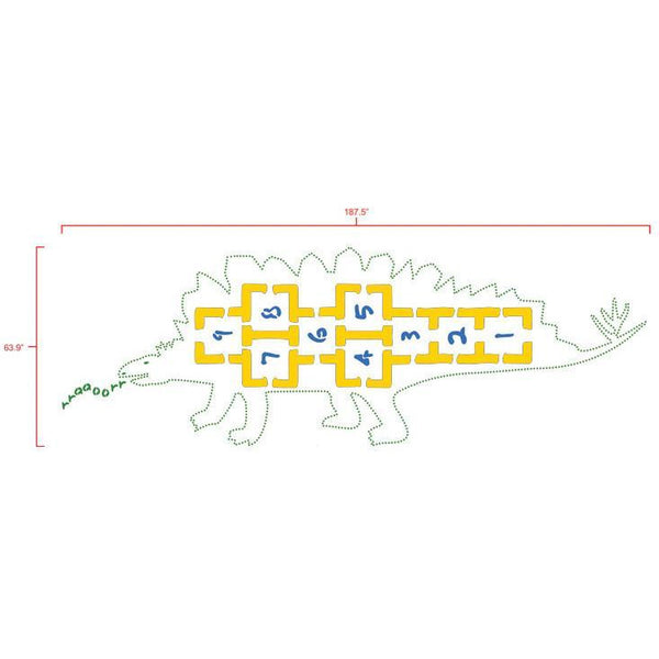 Dinosaur Hopscotch Playground Stencil