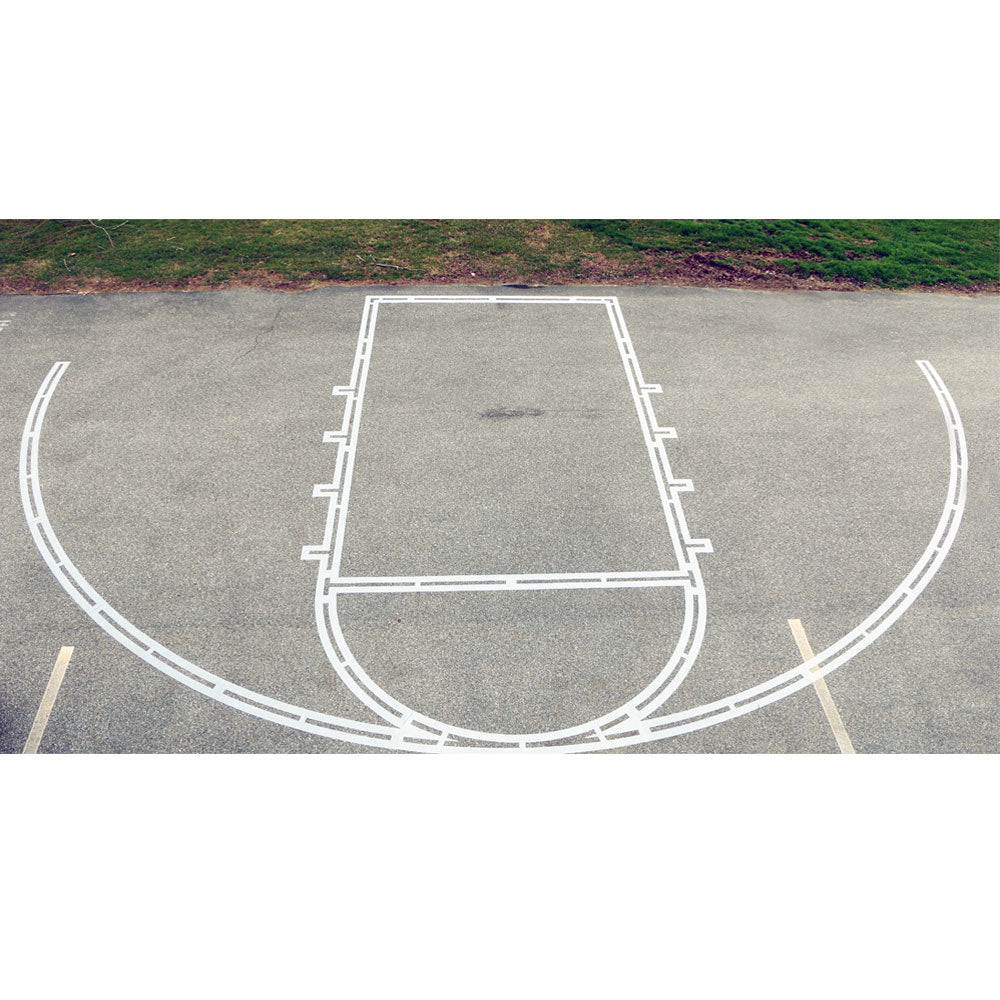 basketball court stencil layed out