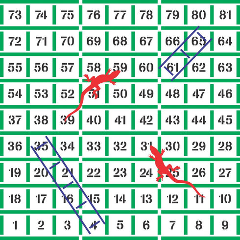 lizard snake ladder game playground stencil