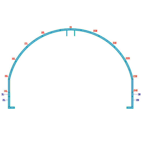 NCAA Basketball Court Stencil with measurements 3 point line