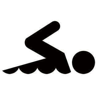 Swimming Recreational Guide Symbol Stencil