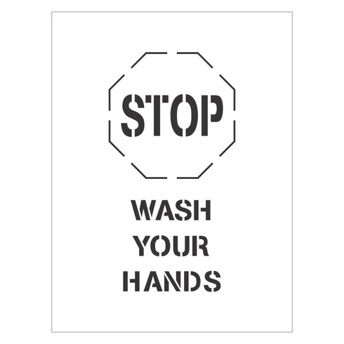STOP Wash Your Hands | Safety Sign Stencil