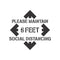 Social Distancing Floor Sign Stencil