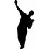 Winning Catch Baseball Player Silhouette Stencil