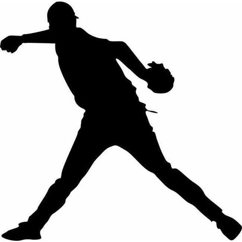 Change Up Baseball Player Silhouette Stencil