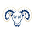 Ram Head 1 Mascot Athletic and Field Stencil