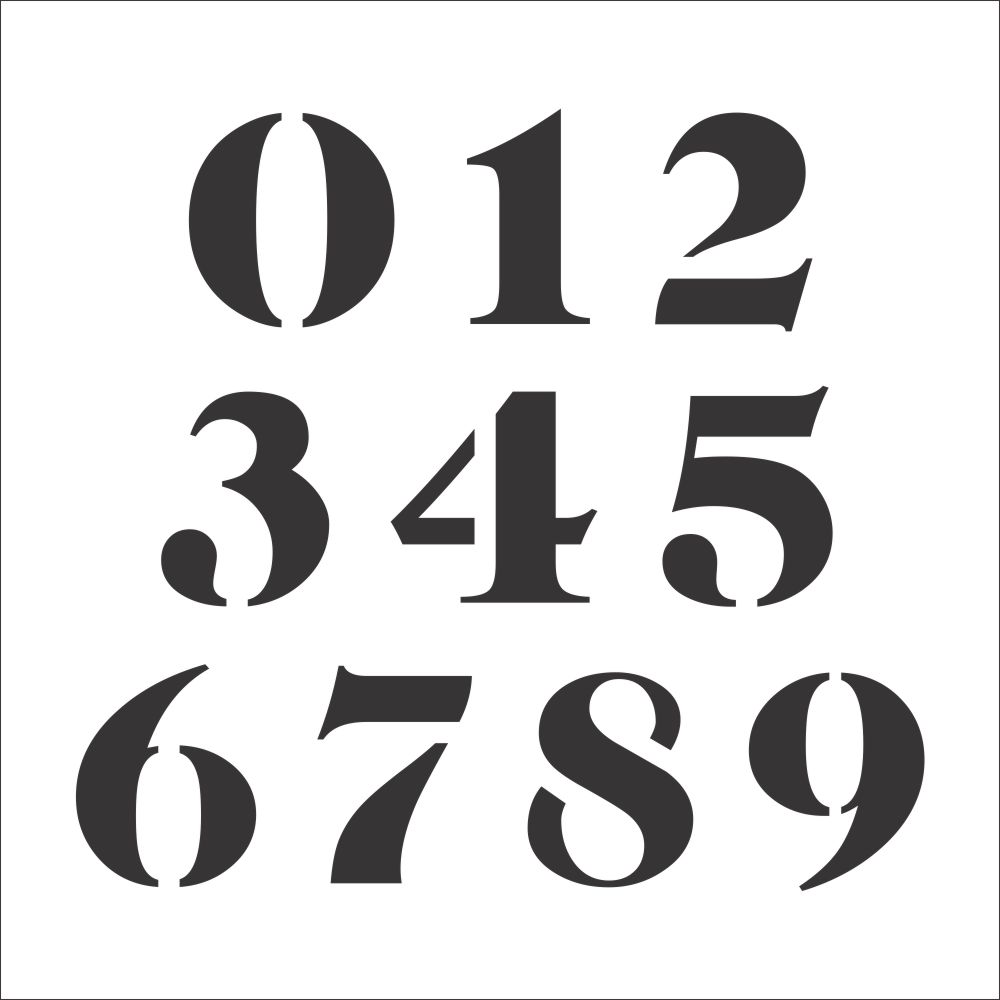 Number stencil set for craft painting fonts