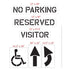 Small Retail Parking Lot Stencil Kit showing 'No Parking', 'Reserved', 'Visitor' signs and directional arrows.