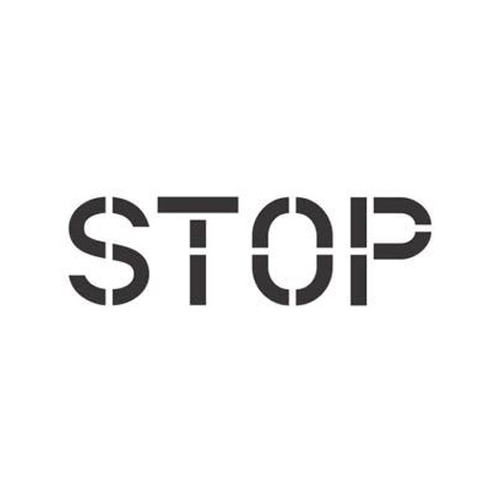 Stop Stencil, 24 Tall Letters For Pavement - Foldable Silicone