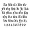 Old English Letter and Number Stencil Sets