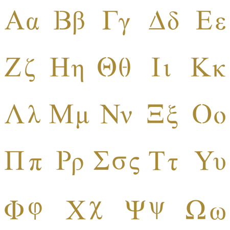 Greek Alphabet Stencils