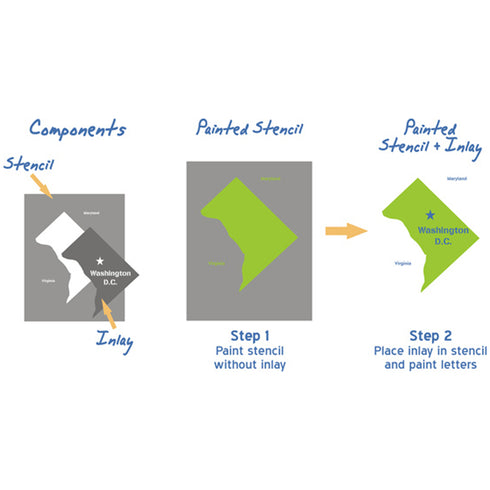 Washington D.C. Map Stencil