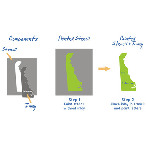 Delaware State Map Stencil