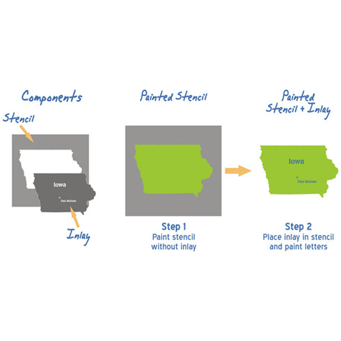 Iowa State Map Stencil