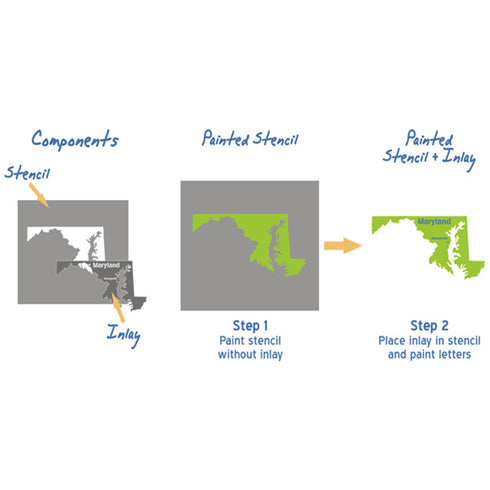 Maryland State Map Stencil