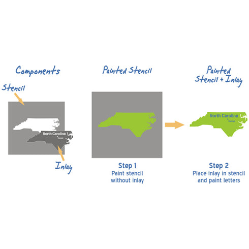 North Carolina State Map Stencil