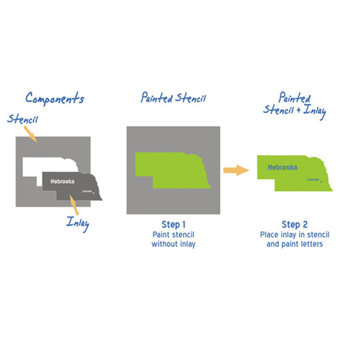 Nebraska State Map Stencil