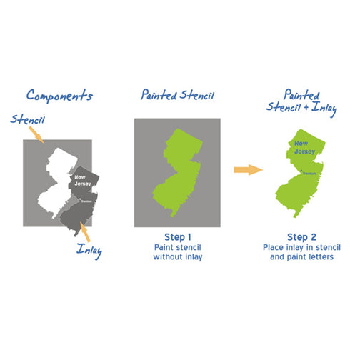 New Jersey State Map Stencil