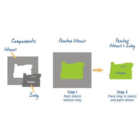 Oregon State Map Stencil