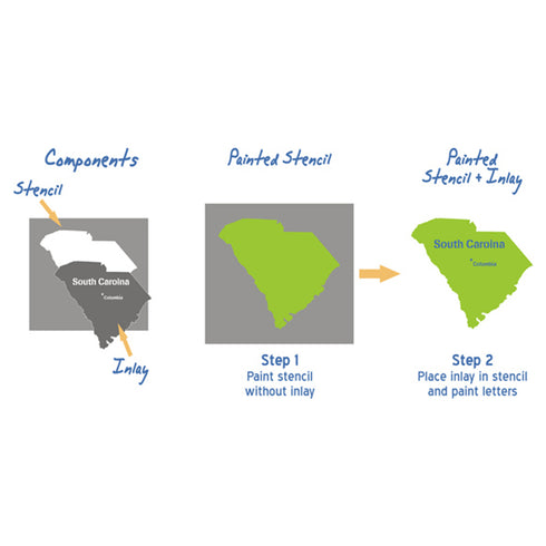 South Carolina State Map Stencil