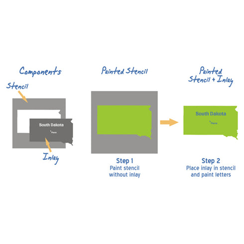 South Dakota State Map Stencil