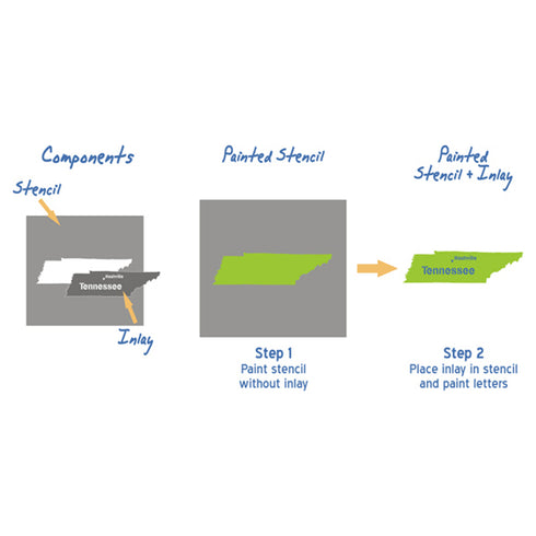 Tennessee State Map Stencil