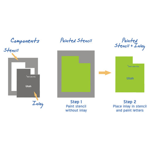 Utah State Map Stencil