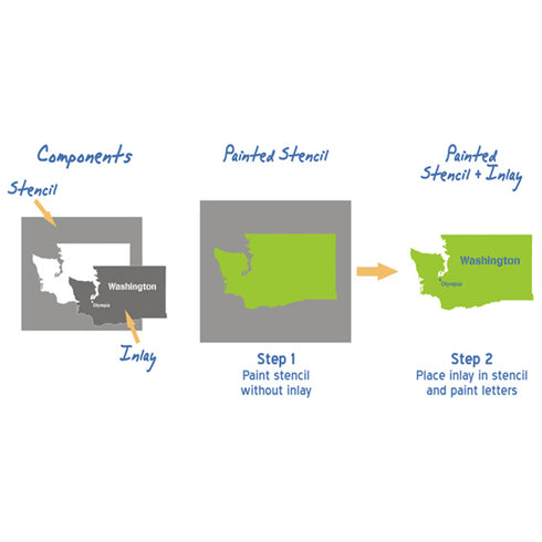 Washington State Map Stencil