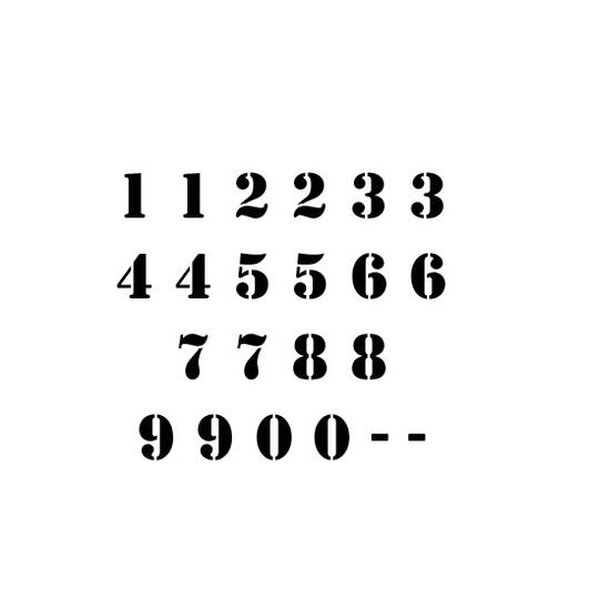 Stencil Font Letter and Number Stencil Sets