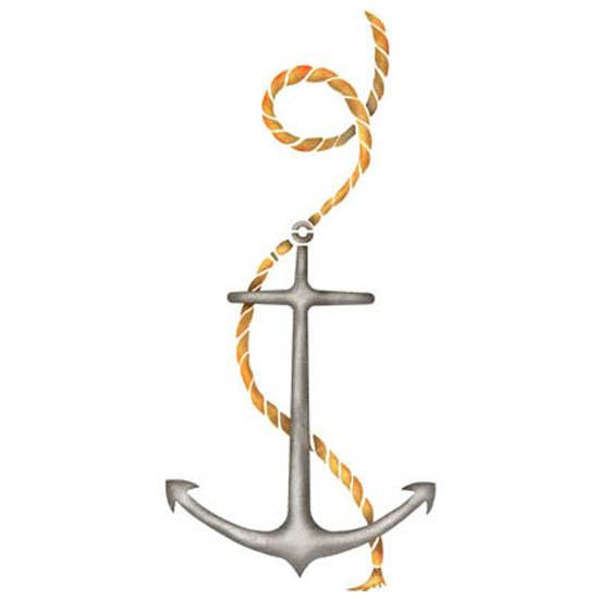 Anchor with Rope Wall Stencil