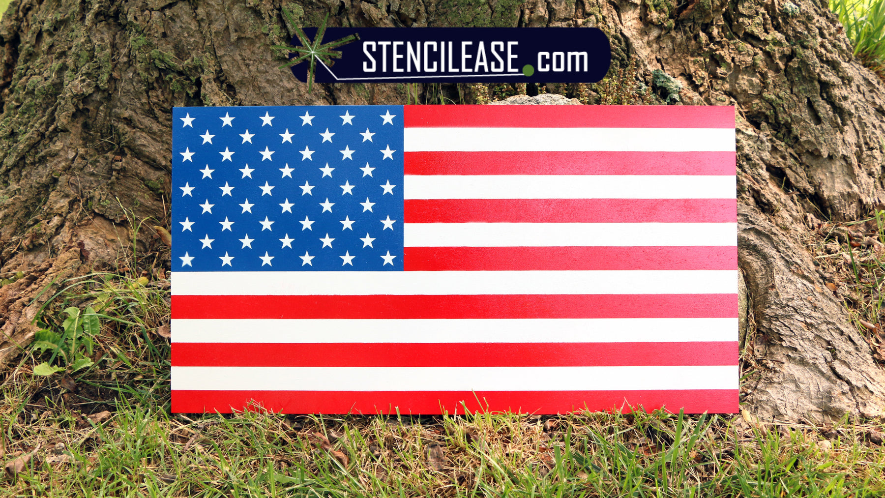Spray Paint an American Flag Stencil onto Wood